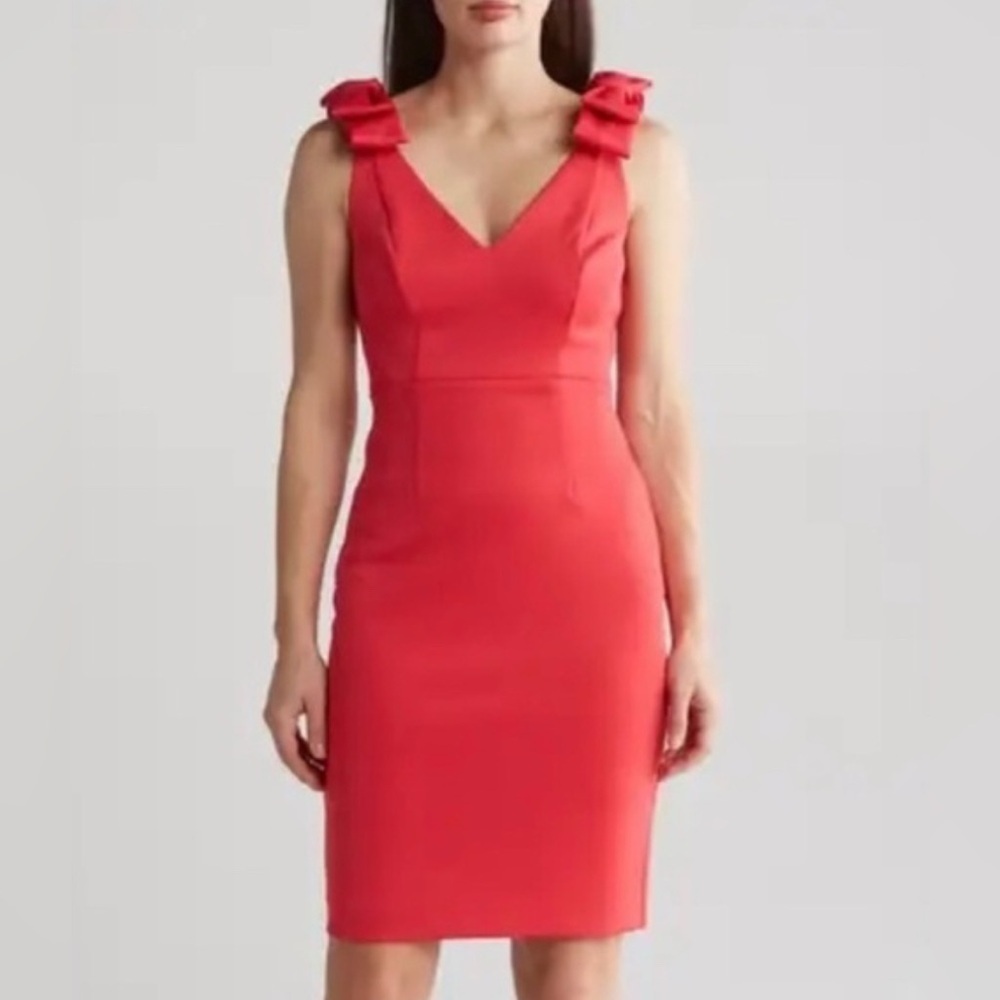 Eliza J Women’s Red Midi Dress with Bow Straps Size 8